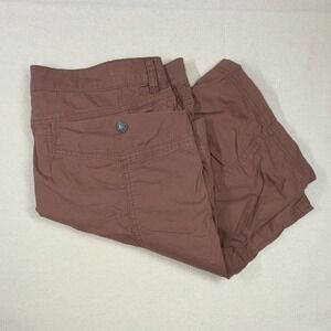 prAna Women's Bermuda Shorts Size 12 Brown Cotton Ripstop Pockets Mid Rise